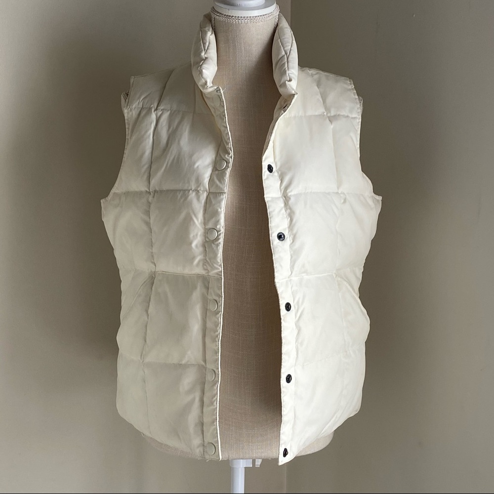 Lands' End Off-White Puffer Vest, S - Picture 2 of 16